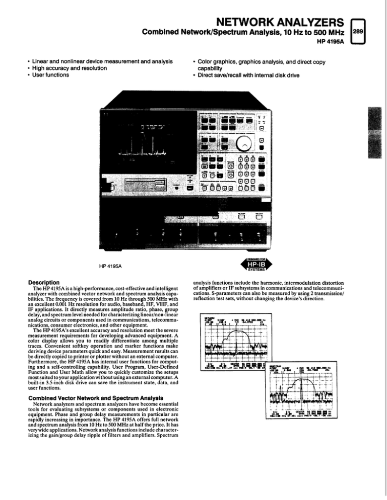 Agilent Hp 4195a Datasheet Manualzz