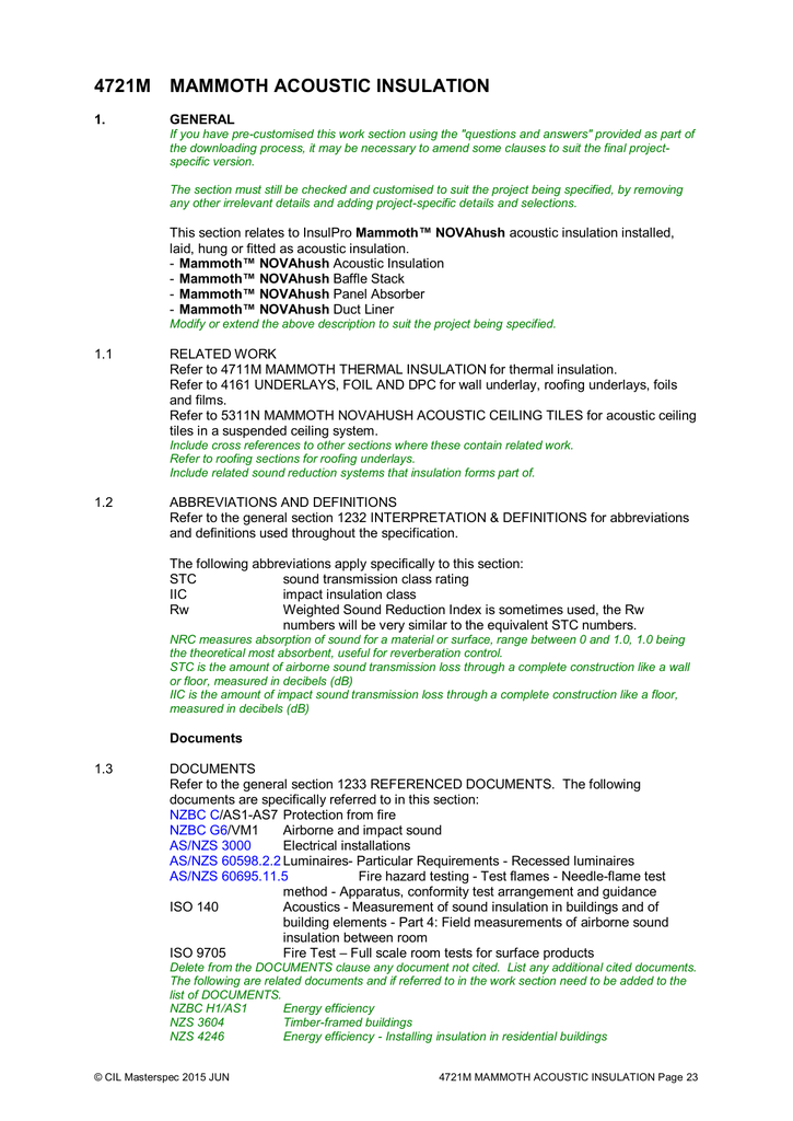 4721m Mammoth Acoustic Insulation Manualzz Com