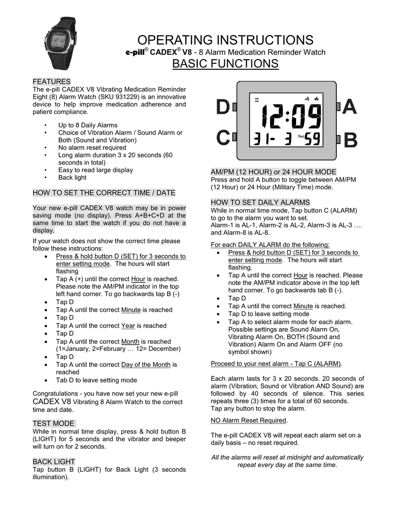 v8 smart watch instructions