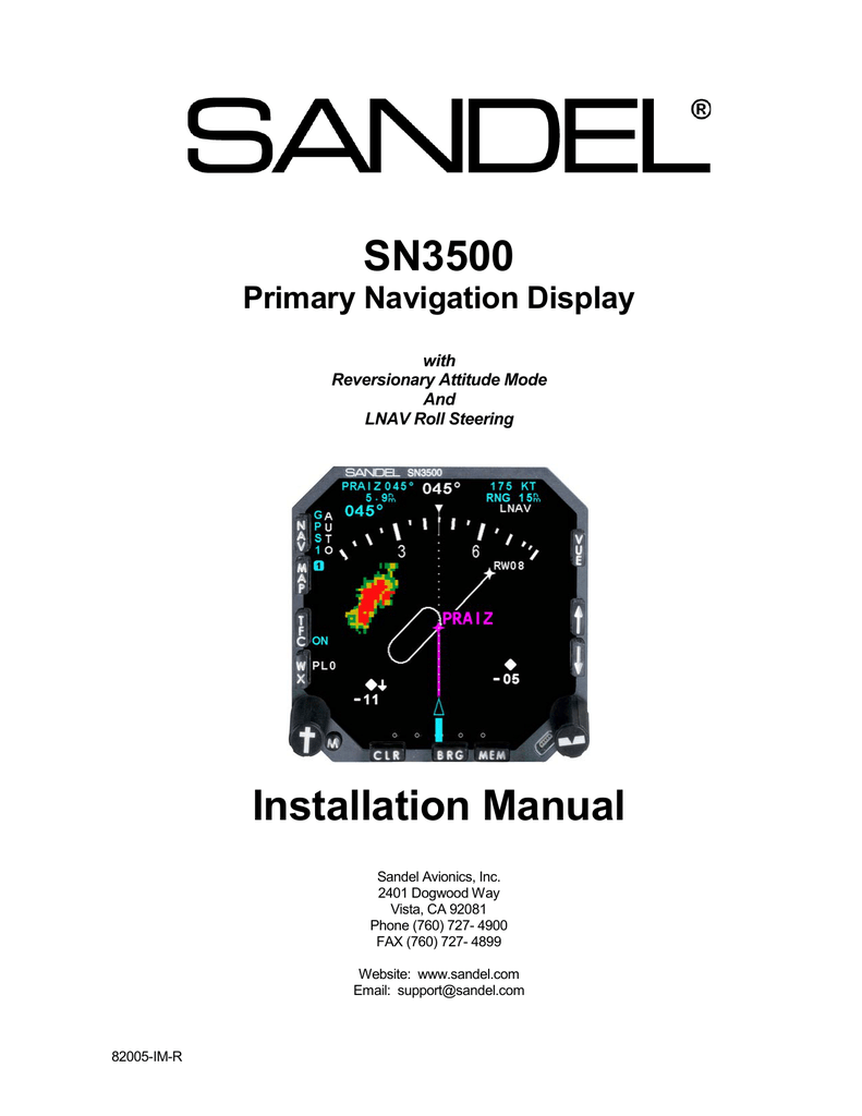 82005-IM-R SN3500 Installation Manual