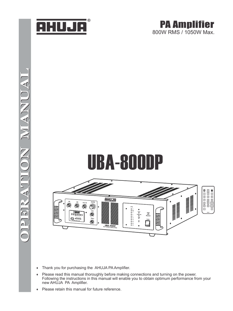 ahuja 800 watt amplifier