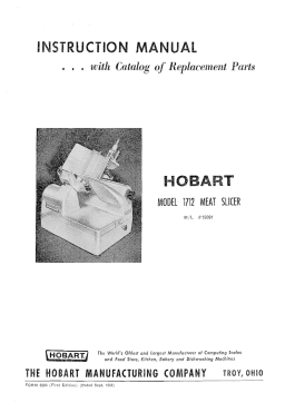 Hobart 1712 Meat Slicer Instruction Manual