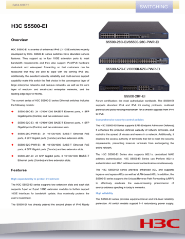 En-Brochure-H3C S5500-EI V3.20_20100120_ | Manualzz