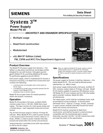 System 3tm Power Supply Model Ps 35 Manualzz