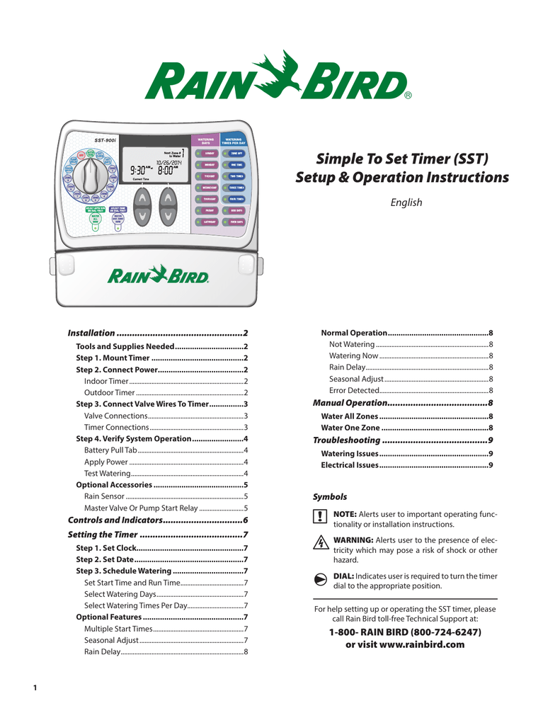 SST600IN – 6-Station Indoor SST “Simple to Set” Irrigation Timer