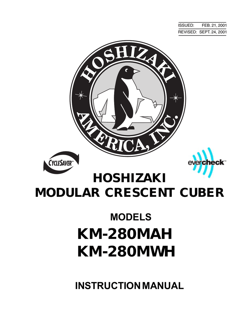 Hoshizaki KM280MWH Instruction manual Manualzz