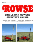 Rowse Single Bar Mower Operator's Manual