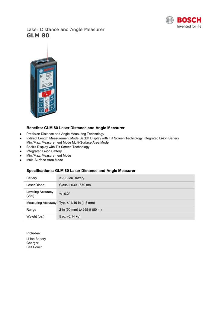 Bosch Glm 80 User Manual Pdf - egyellow