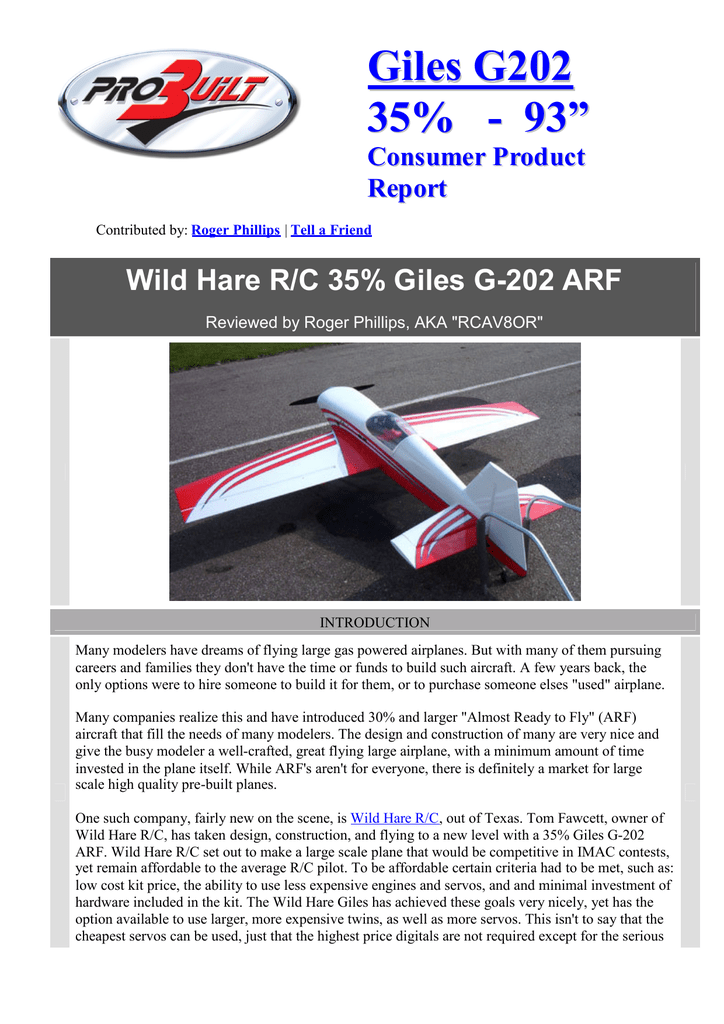 giles 202 rc plane