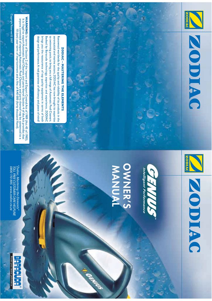 Manual of Baracuda Genius Pool Cleaner 