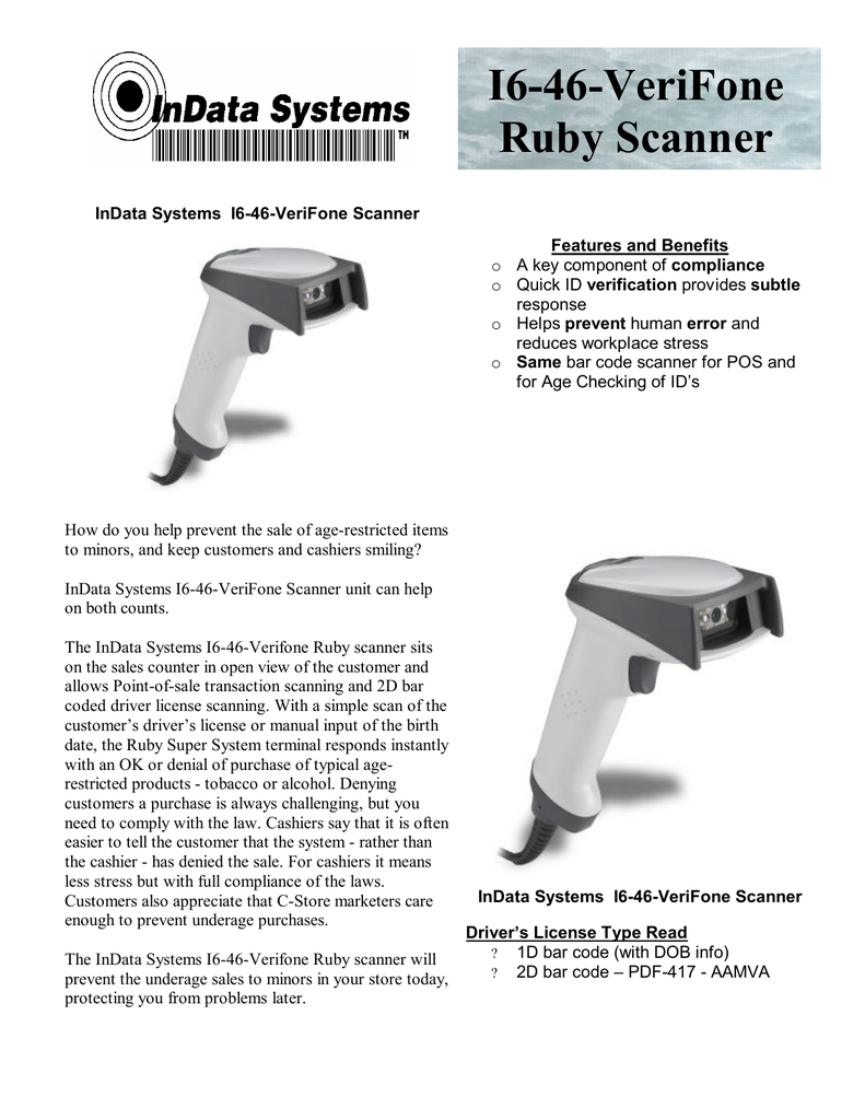 I6 46 Verifone Ruby Scanner Manualzz Com