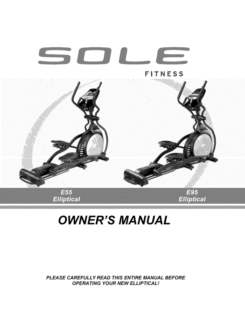 Sole E55-2010, E95-2010 Owner's manual | Manualzz