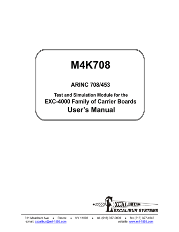 M4K708 ARINC 708/453 User`s Manual | Manualzz