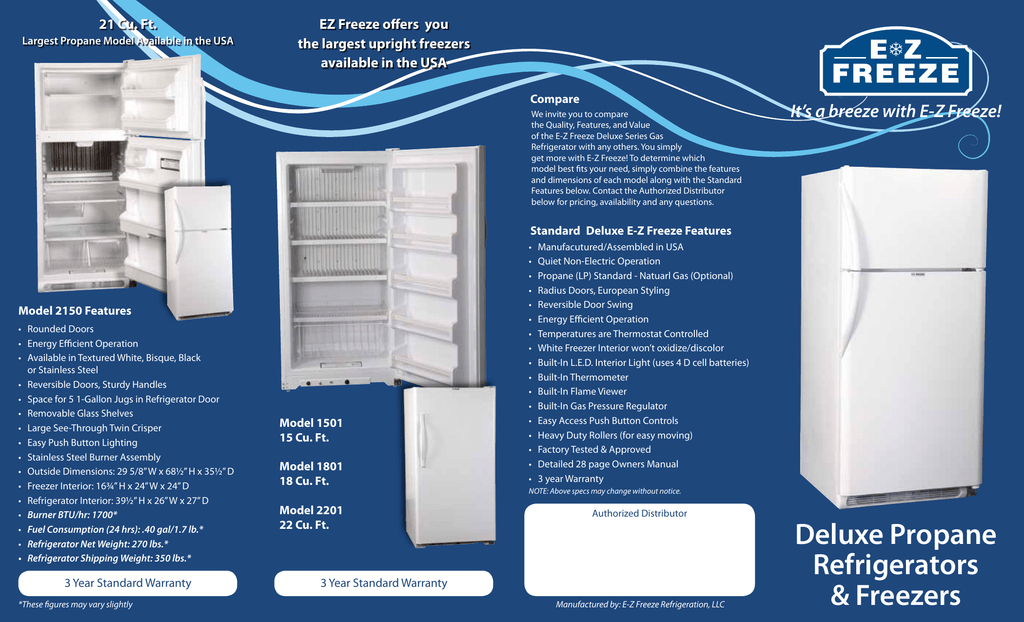 Propane Refrigerator For Sale >> The Ez Freeze Brochure Propane Refrigerators For Sale Propane Refrigerator For Sale >> The Ez Freeze Brochure Propane Refrigerators For Sale