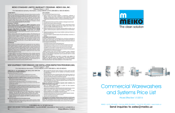 meiko usa, inc. - Permul Foodservice Equipment  Manualzz