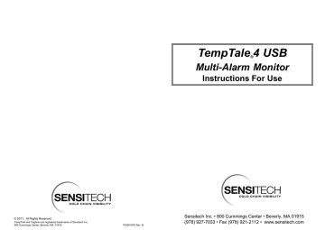TempTale 4 USB Multi-Alarm Instructions for Use | Manualzz