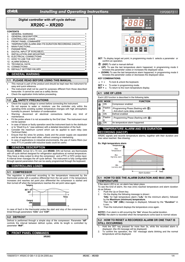 XR20C – XR20D - Gev | Manualzz