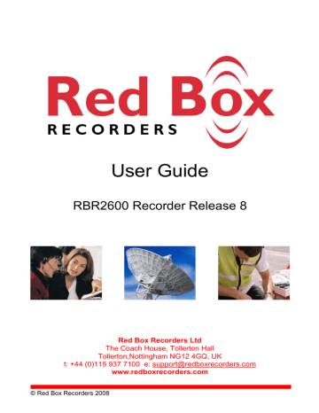 Recorder RBR2600 Release 8 User Guide | Manualzz