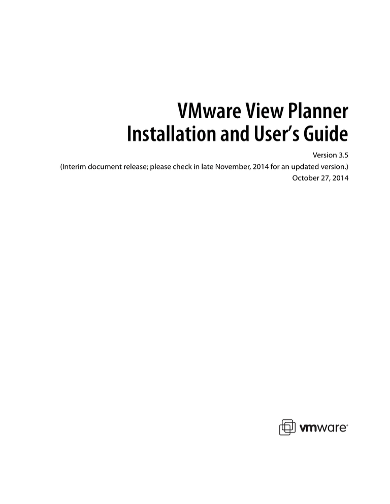 Vmware View Planner Installation And User S Gu Manualzz