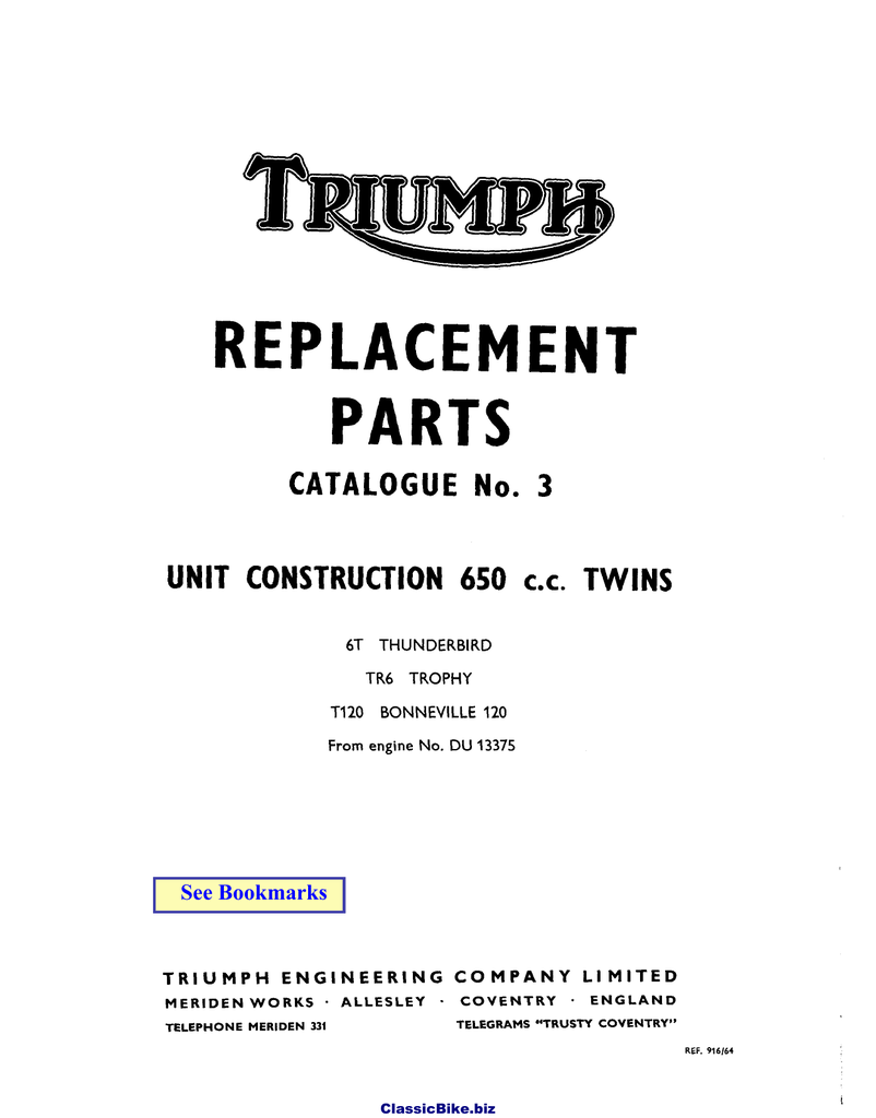 Triumph 650 Parts Manual Manualzz