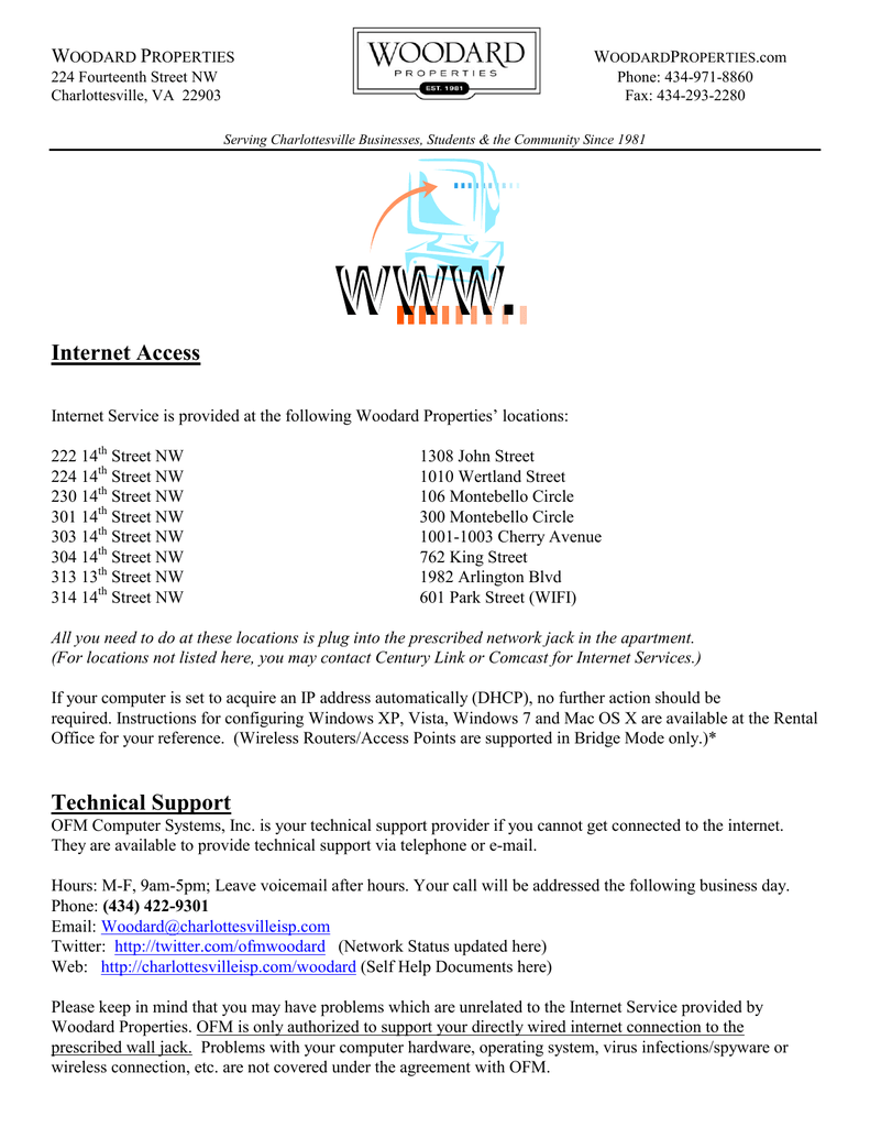 Internet Access Woodard Properties Manualzz Internet Access Woodard Properties Manualzz