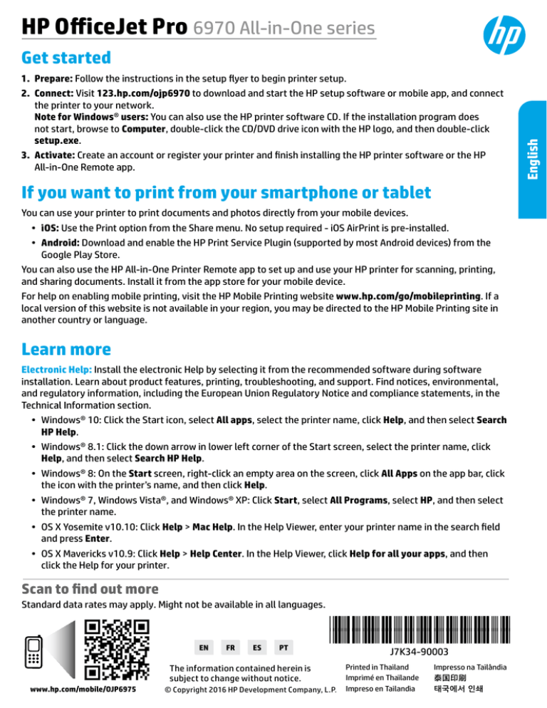 officejet 6978 front panel