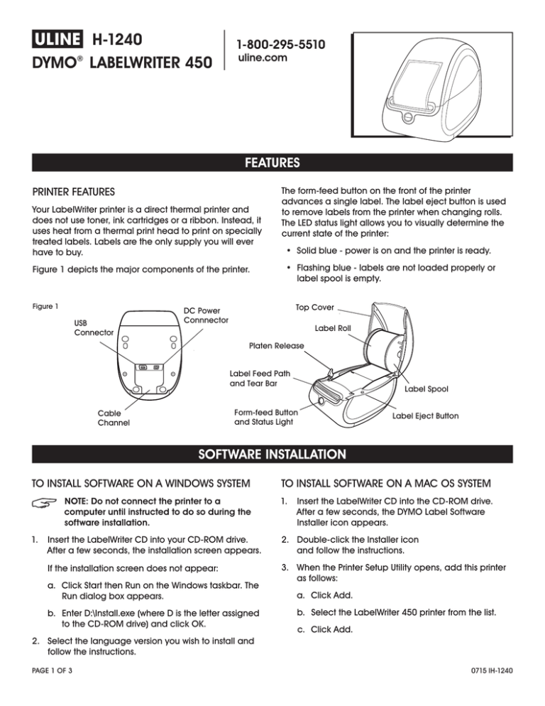 dymo labelwriter 450 not feeding labels