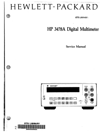 591 HP/Agilent 3478A Multimeter Operators Manual Loc 