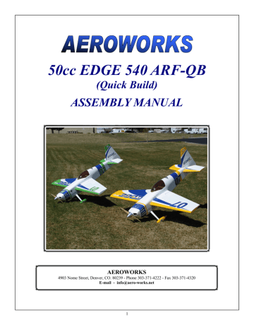 Aeroworks EDGE 540 ARF-QB Assembly Manual | Manualzz