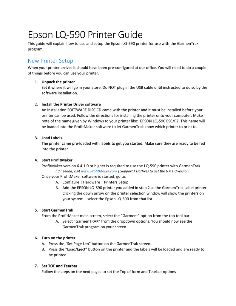 Epson Lq 590 Printer Guide Manualzz