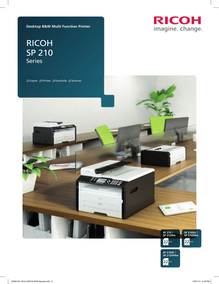 ricoh sp 210su cartridge original