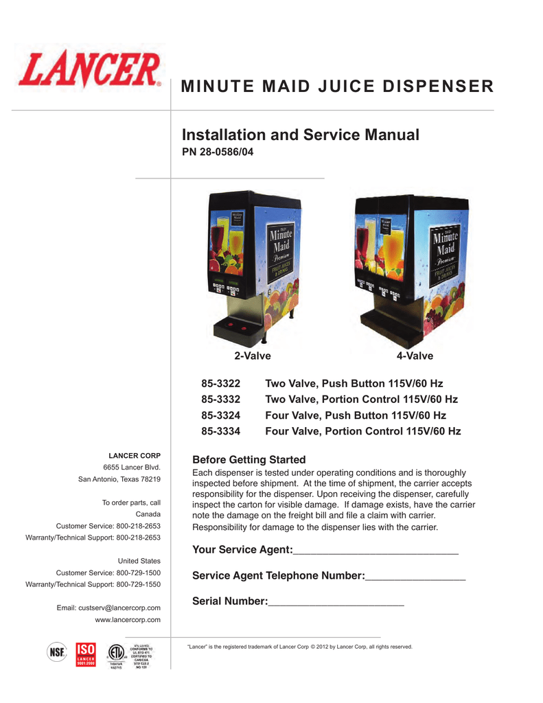 minute maid juice dispenser Manualzz