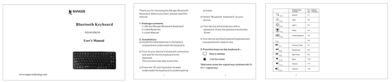 Kb239 Bluetooth Keyboard Manual Manualzz