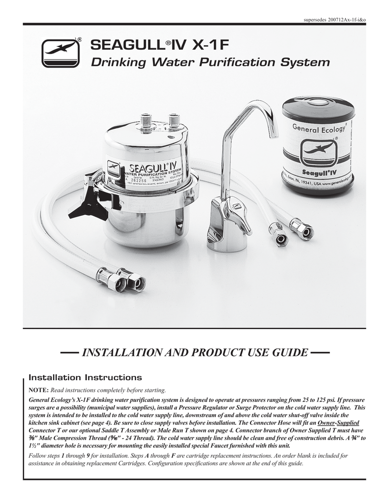 General Ecology Seagull IV Binge Water//Air Full Kit d/'installation