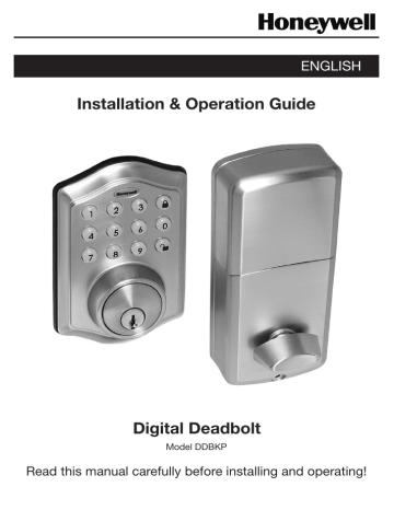 honeywell digital deadbolt 8612309 operation guide