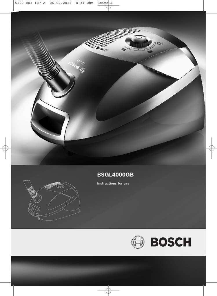 Bosch BSGL4000GB Black Bosch allrounder 2000 Watt Bagged vacuum cleaner