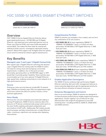 H3C® S5500-SI Series Gigabit Ethernet Switches | Manualzz