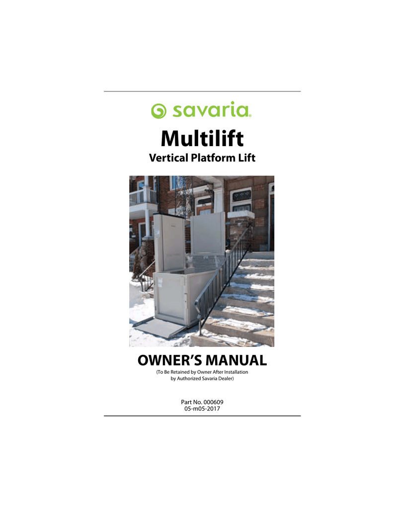 Multilift Owners Manual 000609 05 M05 2017 Fm Manualzz