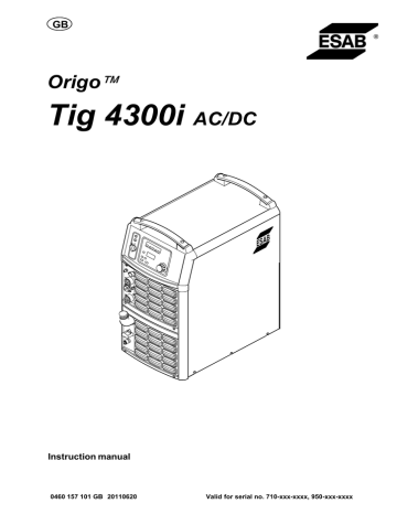 Tig 4300i AC/DC | Manualzz