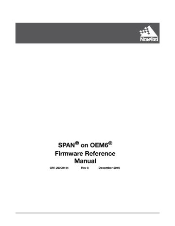 Novatel SPAN® on OEM6 manual | Manualzz