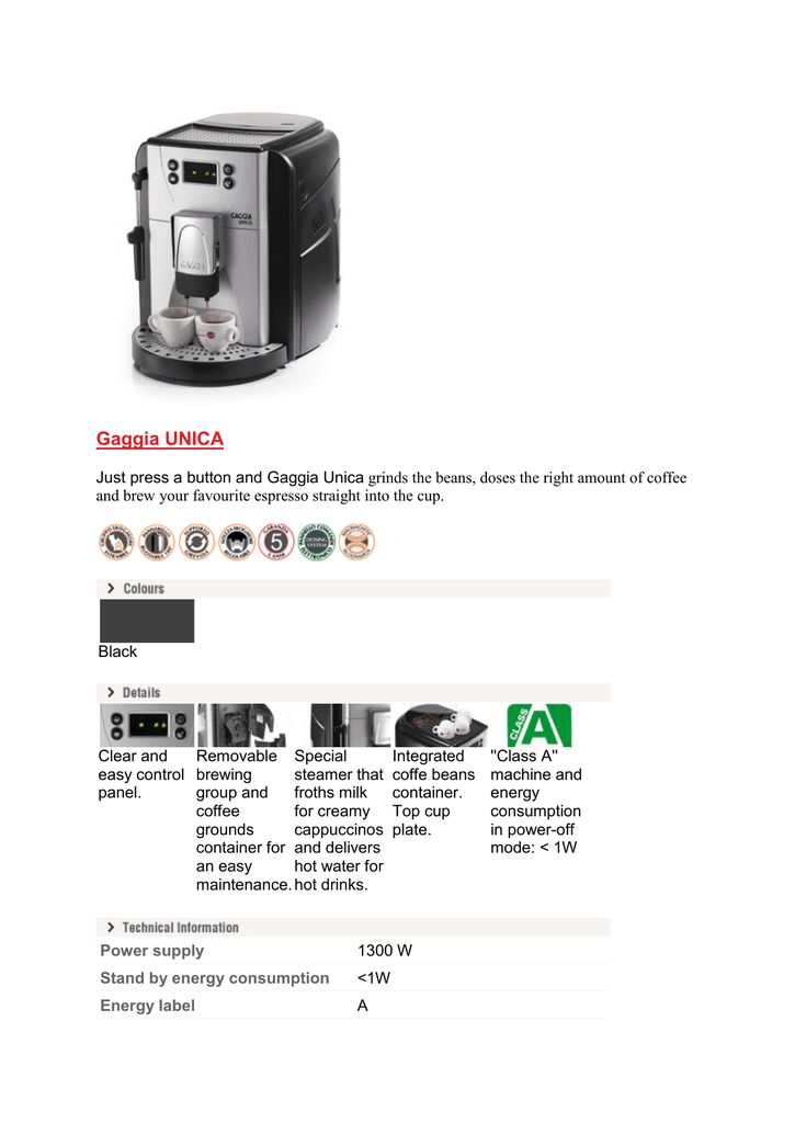 Gaggia UNICA | Manualzz