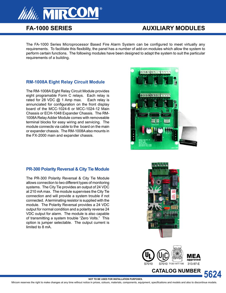 Fa 1000 Series Auxiliary Modules Bristol Manualzz