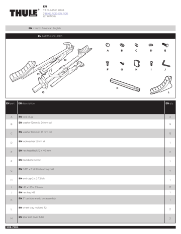 Thule T2 Classic Hitch Bike Rack Add On Installation Manualzz