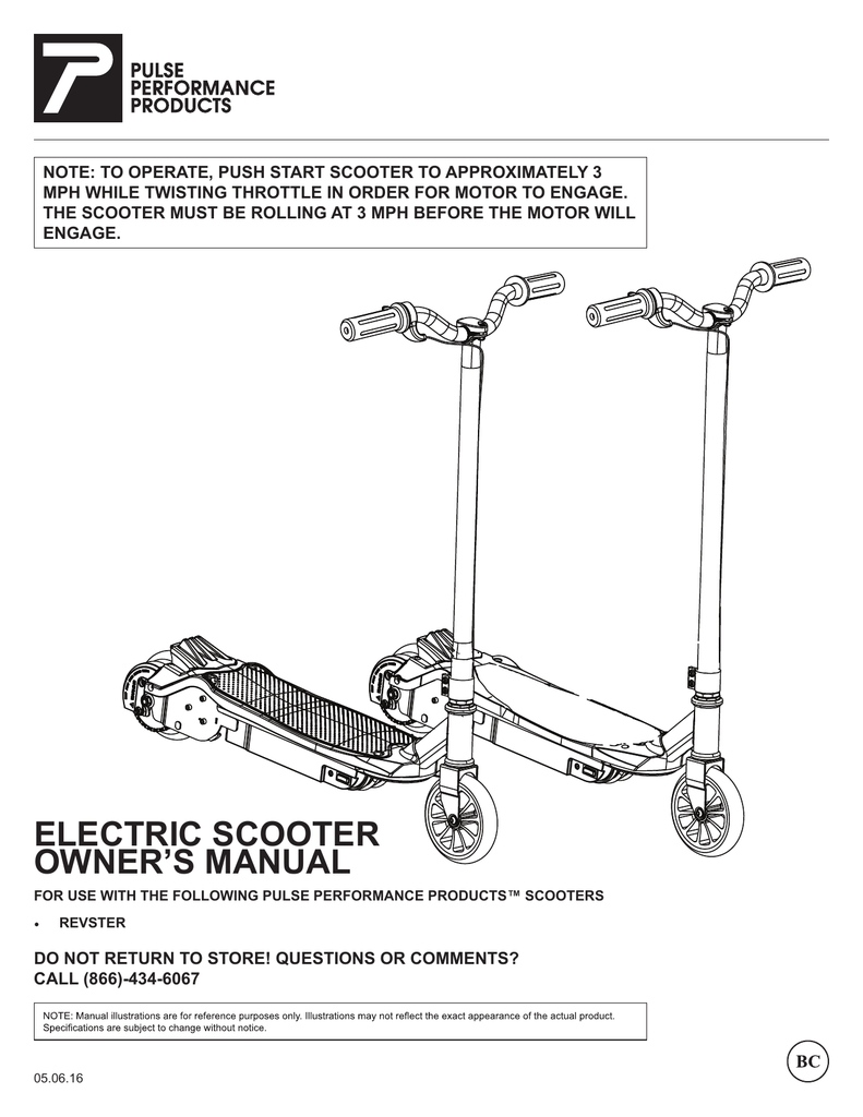 Electric Scooter Wiring Diagram Owners Manual