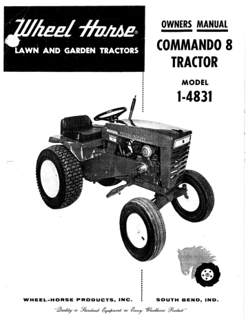 Wheel Horse Tractor Operation,Service Manual Models L-105 & L-155
