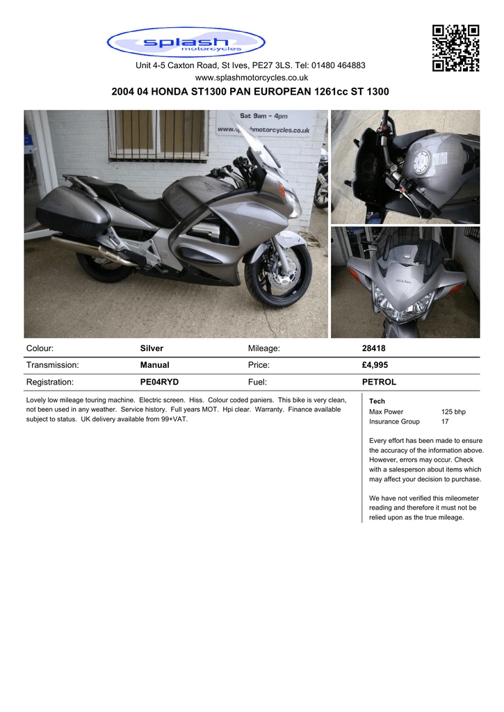 2004 04 Honda St1300 Pan European 1261cc St 1300 Manualzz 2004 04 Honda St1300 Pan European 1261cc St 1300 Manualzz