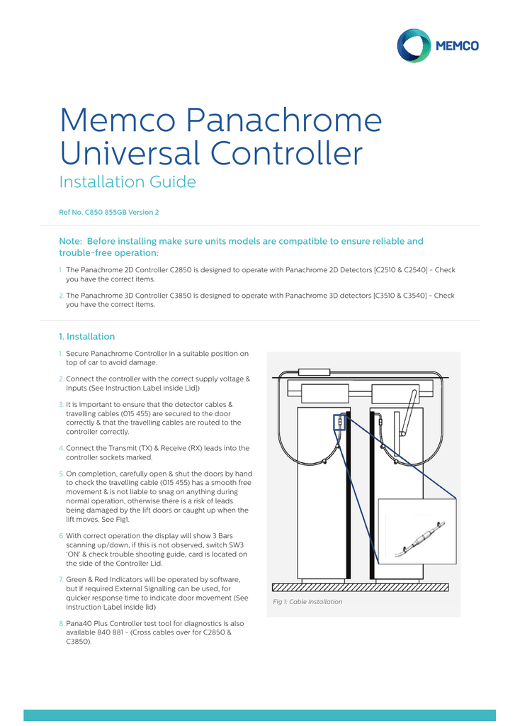 Memco Panachrome Universal Controller Manualzz Com