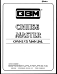Georgie Boy Cruise Master Owner's Manual