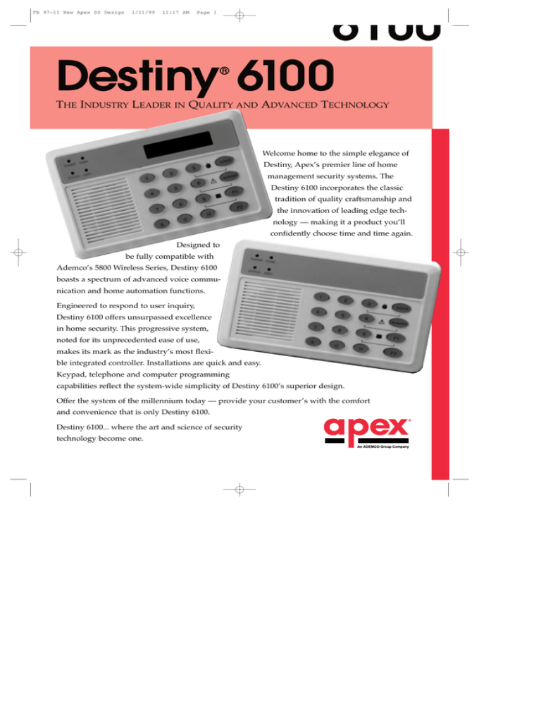 Destiny 6100 Control | Manualzz