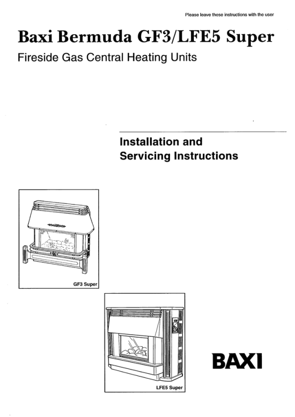 Baxi Pw5 Deluxe Installation Manual